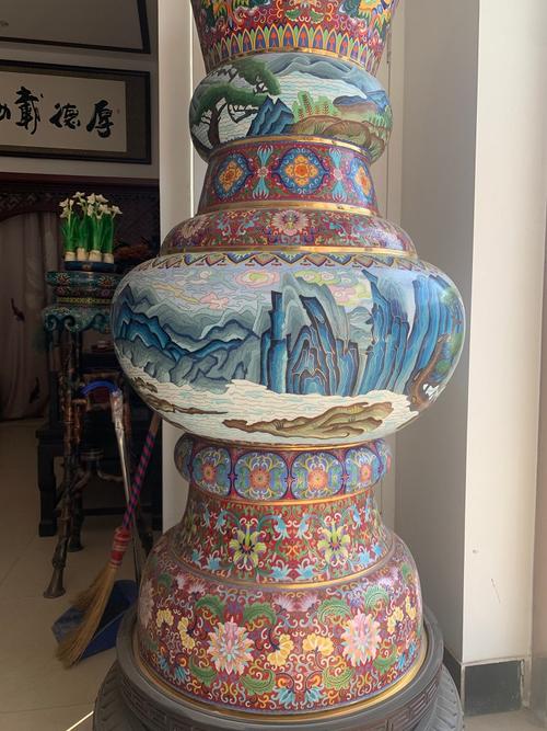 景泰蓝工厂 定制加工 紫铜胎掐丝珐琅工艺品 纯手工制作 景泰蓝花瓶